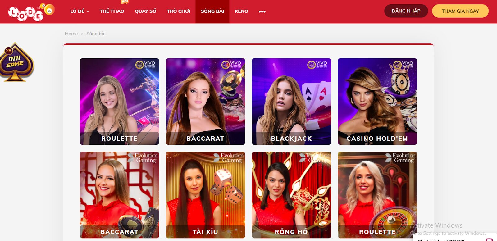 Các thể loại game bài casino hấp dẫn tại nhà cái